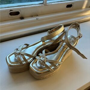 Vince Camuto Loressa Platform Wedge Sandal in gold